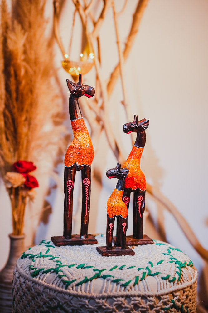 Handcrafted Giraffe Trio Set
