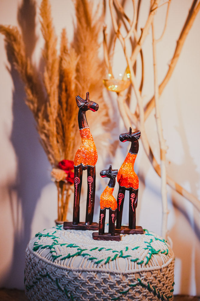 Handcrafted Giraffe Trio Set