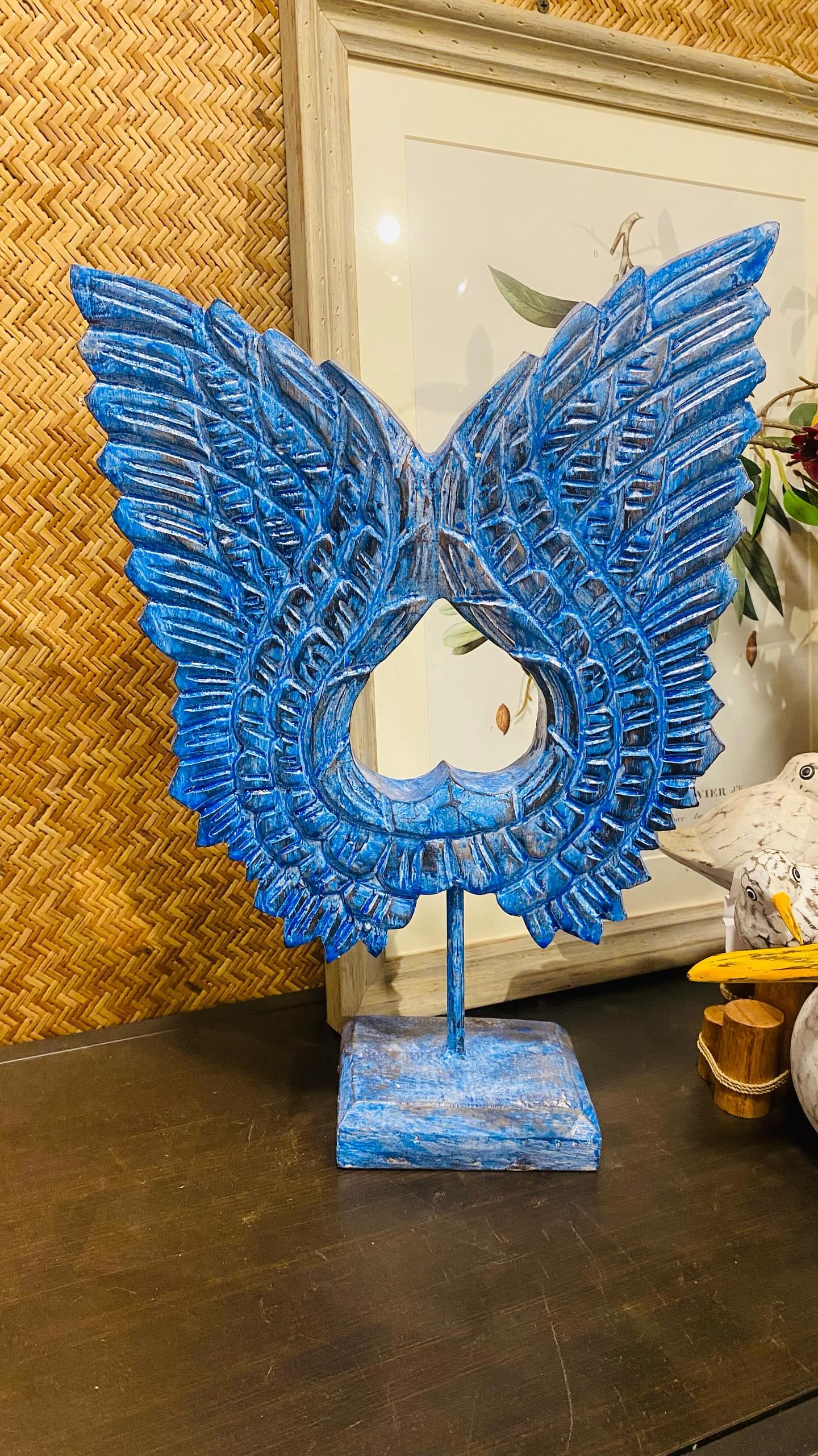 Wings Hand Carved and Painted Wooden Decor
