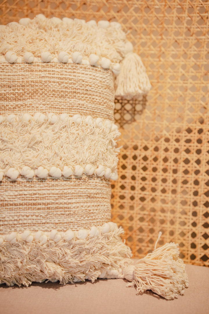 Bohemian Natural Tufted Cushion Cover