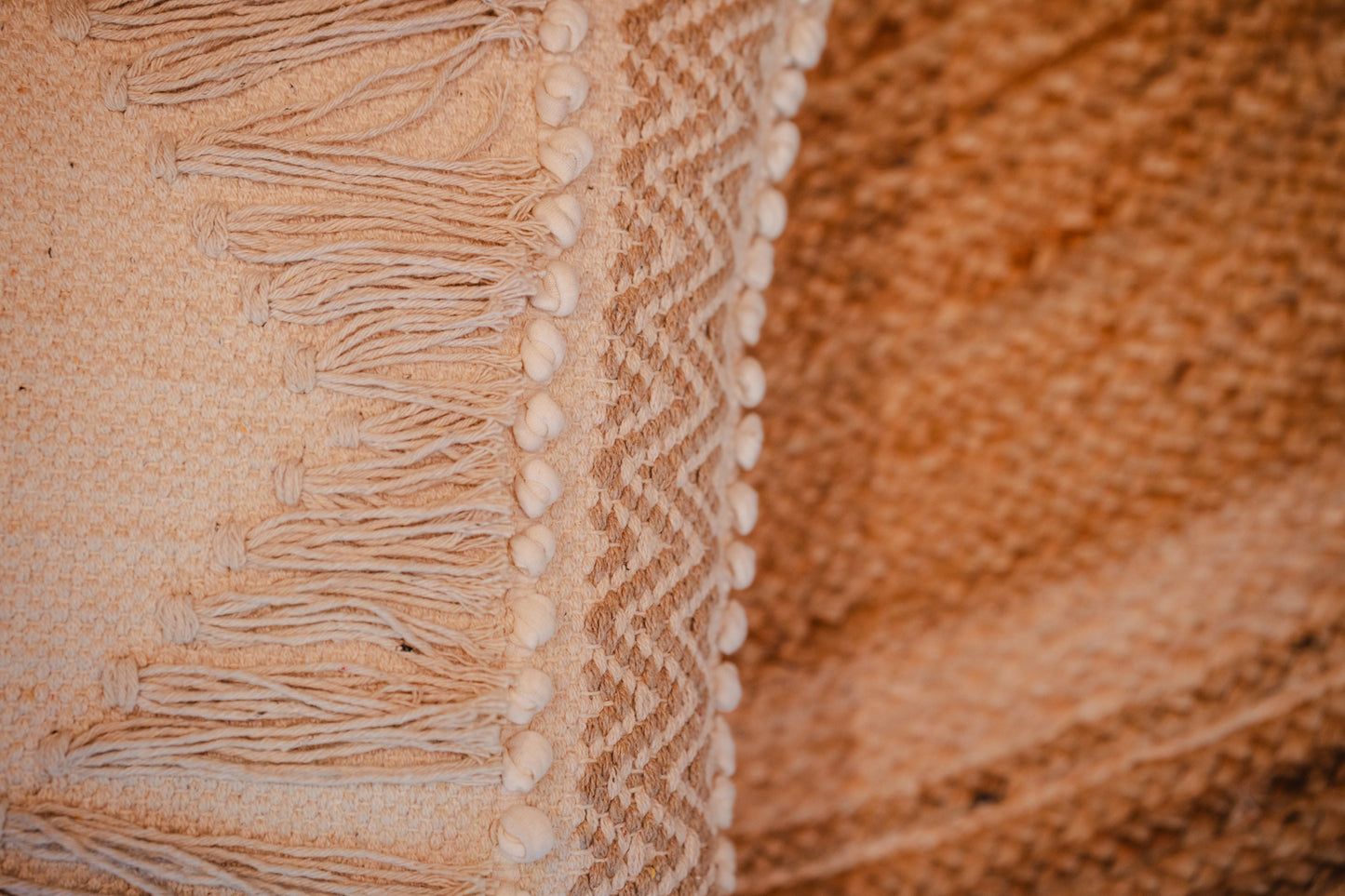 Bohemian Beige Natural Color Cushion Cover