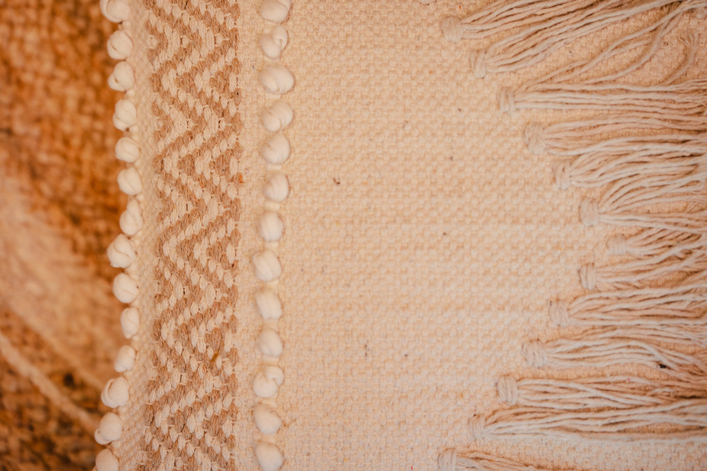 Bohemian Beige Natural Color Cushion Cover
