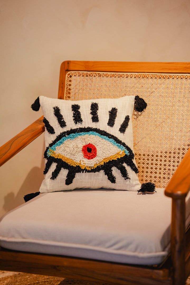 Evil Eye Tufted Cushion Cover