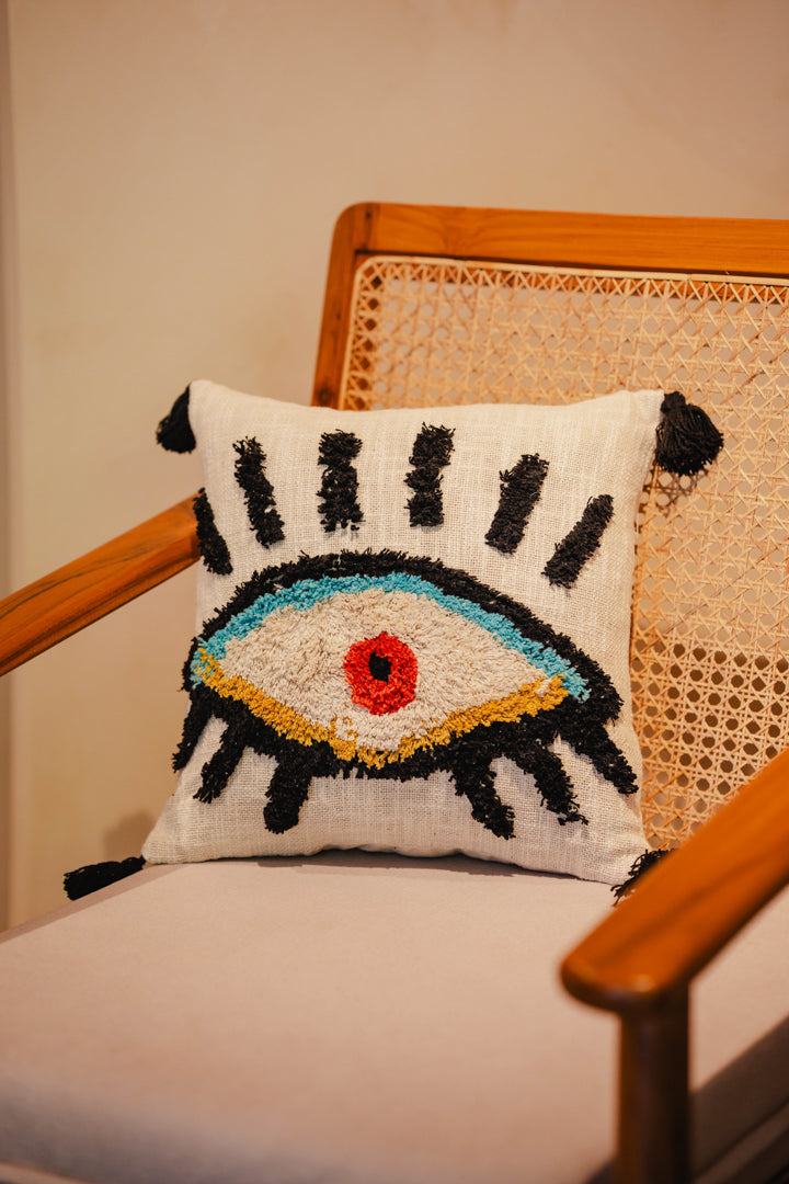 Evil Eye Tufted Cushion Cover