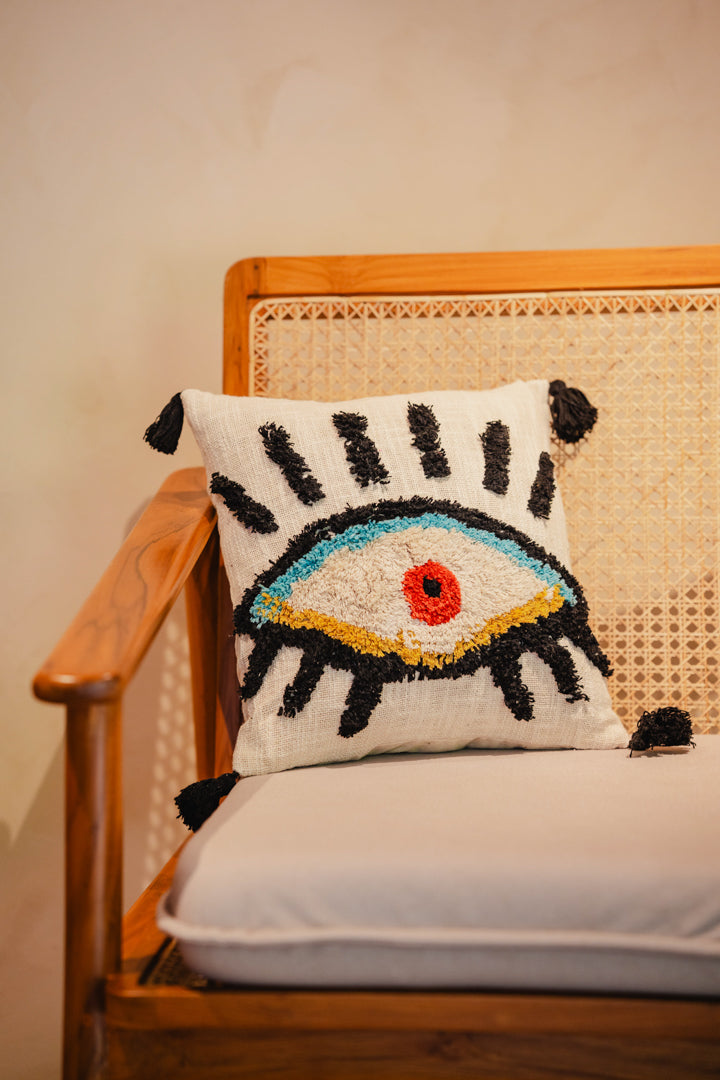 Evil Eye Tufted Cushion Cover