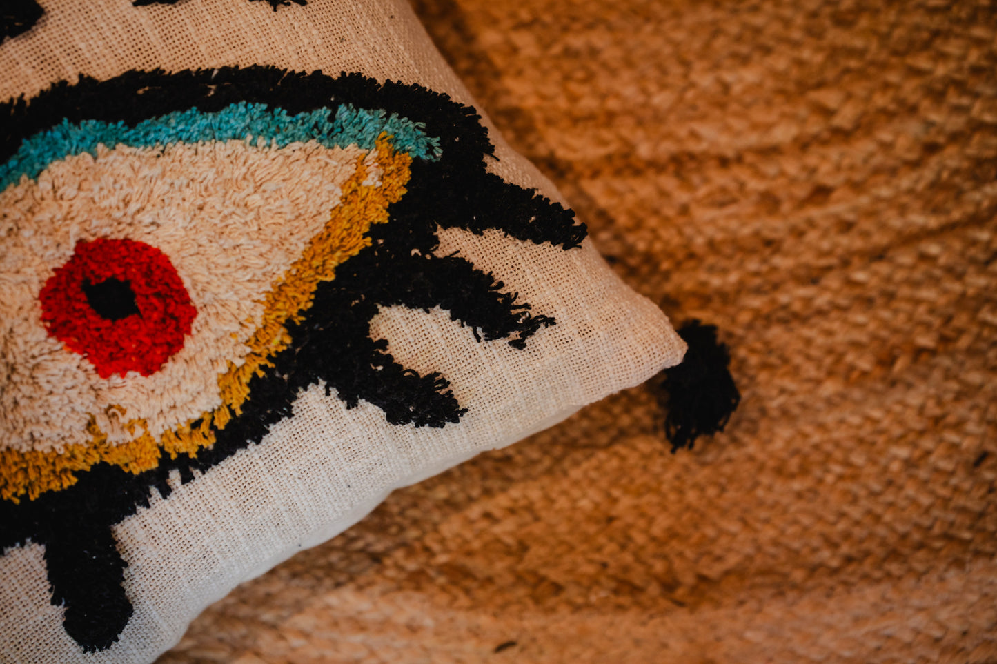 Evil Eye Tufted Cushion Cover