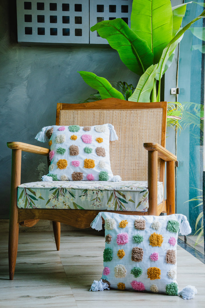 Multicolor Tufted Cushion Cover