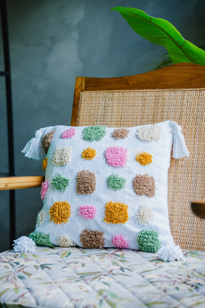 Multicolor Tufted Cushion Cover