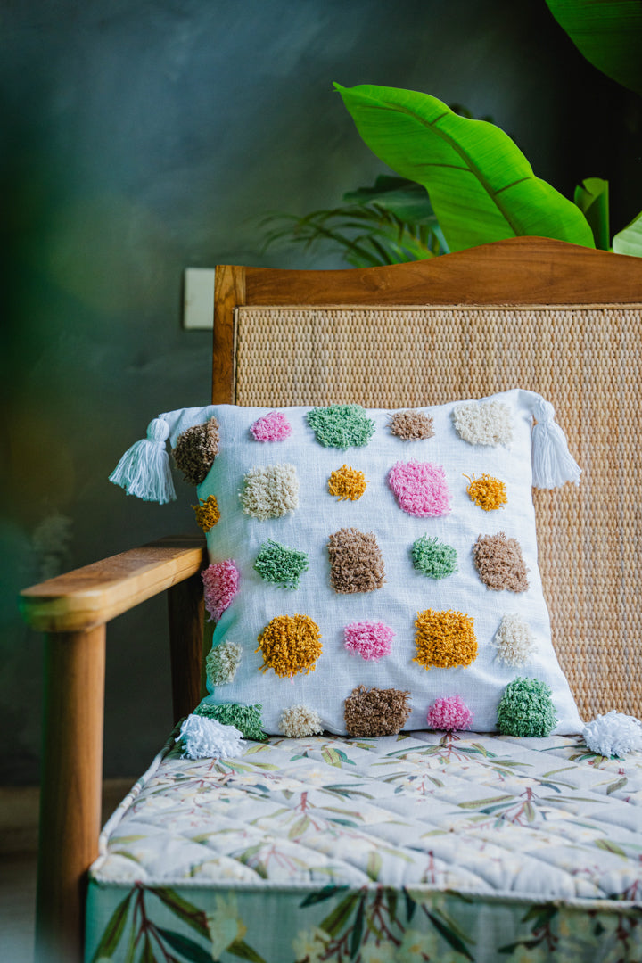 Multicolor Tufted Cushion Cover
