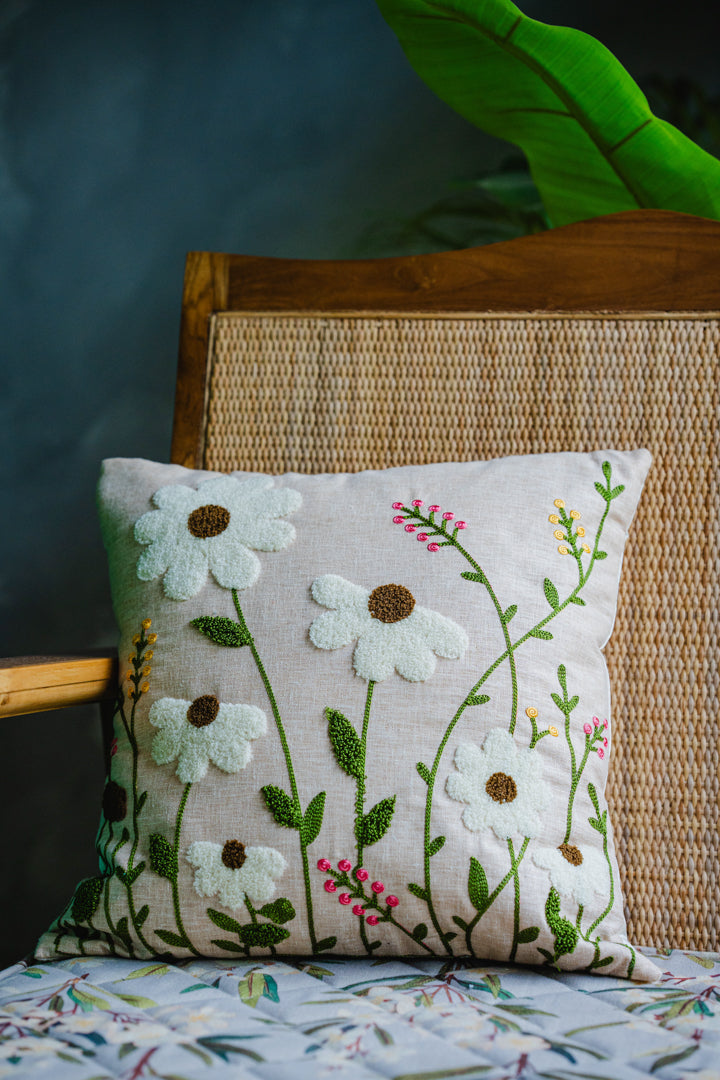 Rust Pink Floral Cushion Cover
