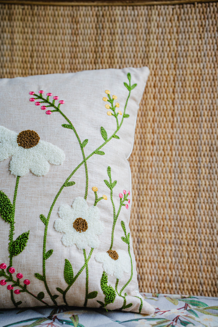 Rust Pink Floral Cushion Cover