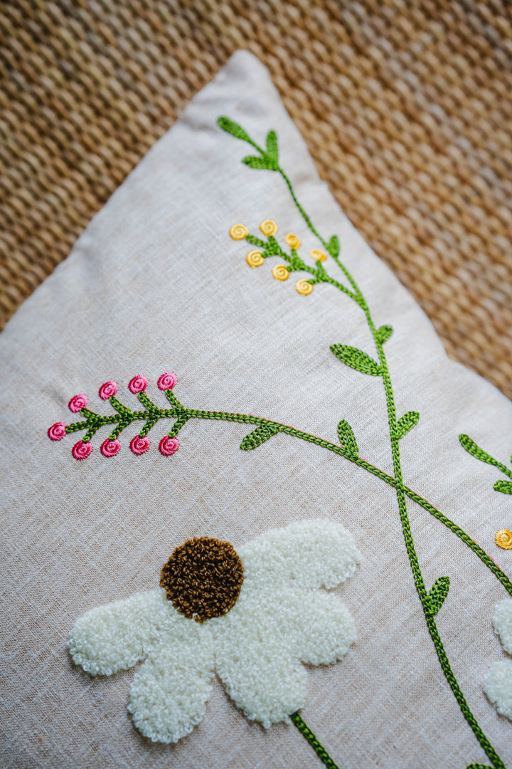 Rust Pink Floral Cushion Cover