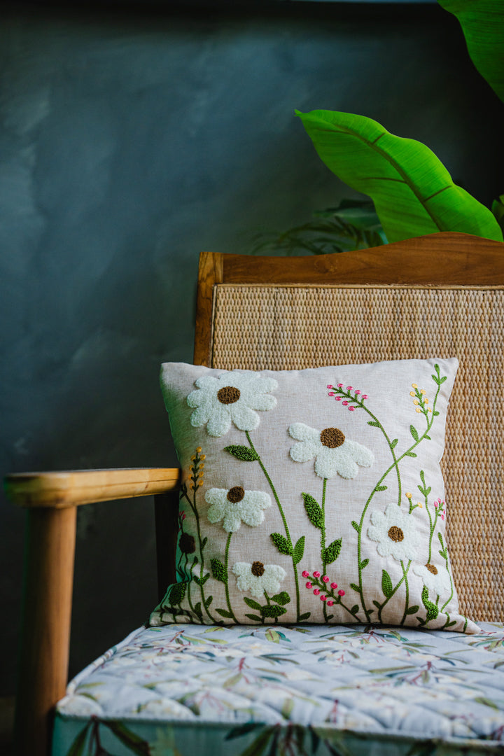 Rust Pink Floral Cushion Cover