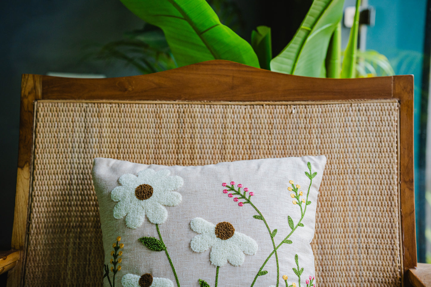 Rust Pink Floral Cushion Cover
