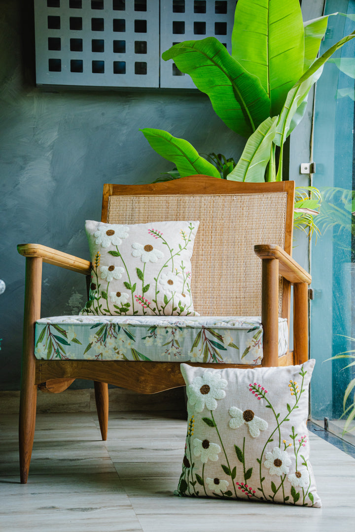 Rust Pink Floral Cushion Cover