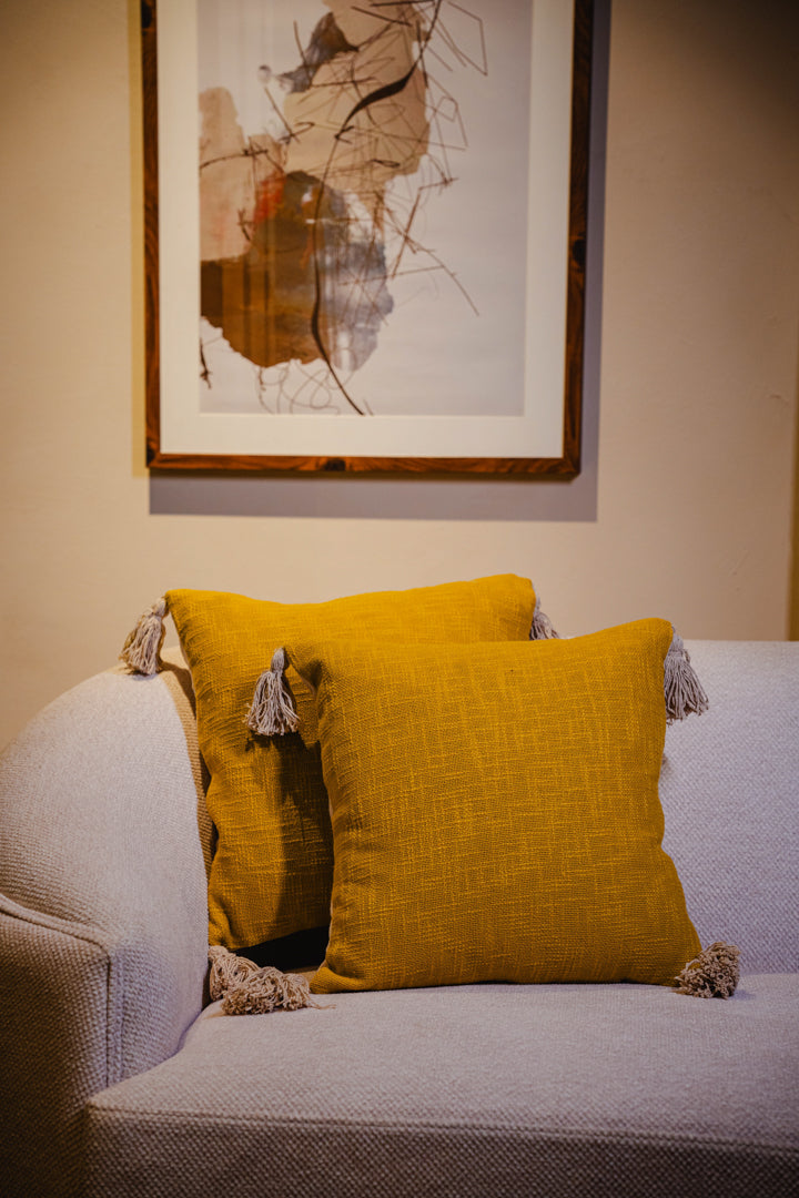 Elegant Yellow Solid Color Cushion Cover