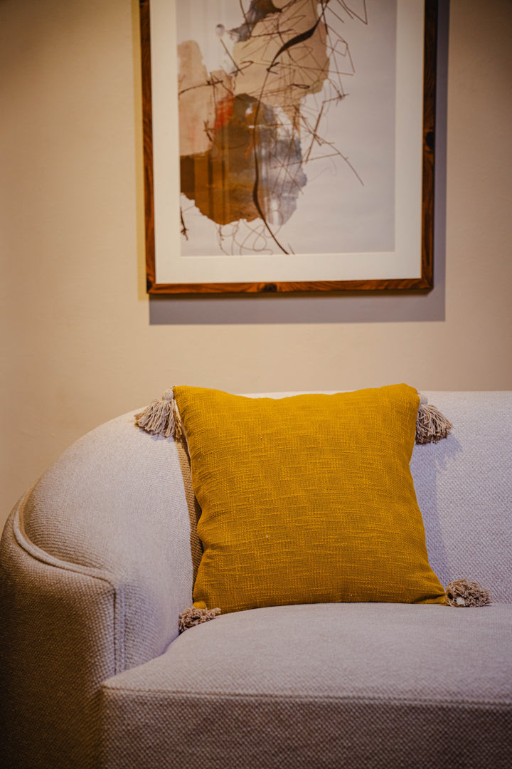 Elegant Yellow Solid Color Cushion Cover