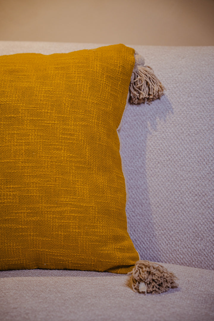 Elegant Yellow Solid Color Cushion Cover