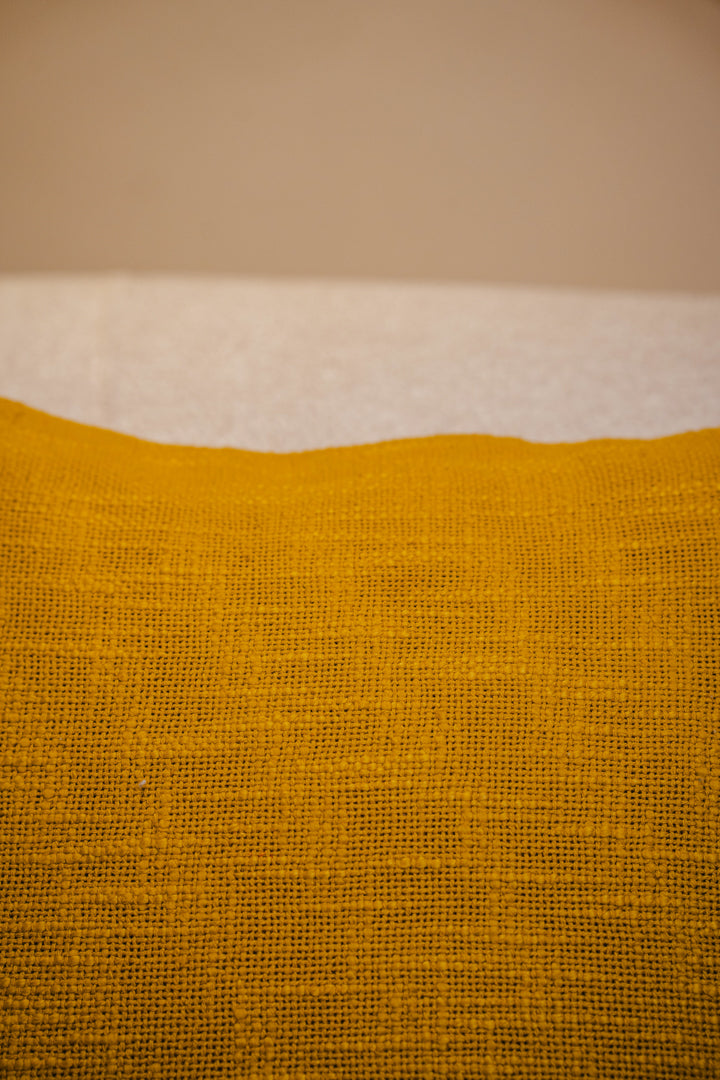 Elegant Yellow Solid Color Cushion Cover