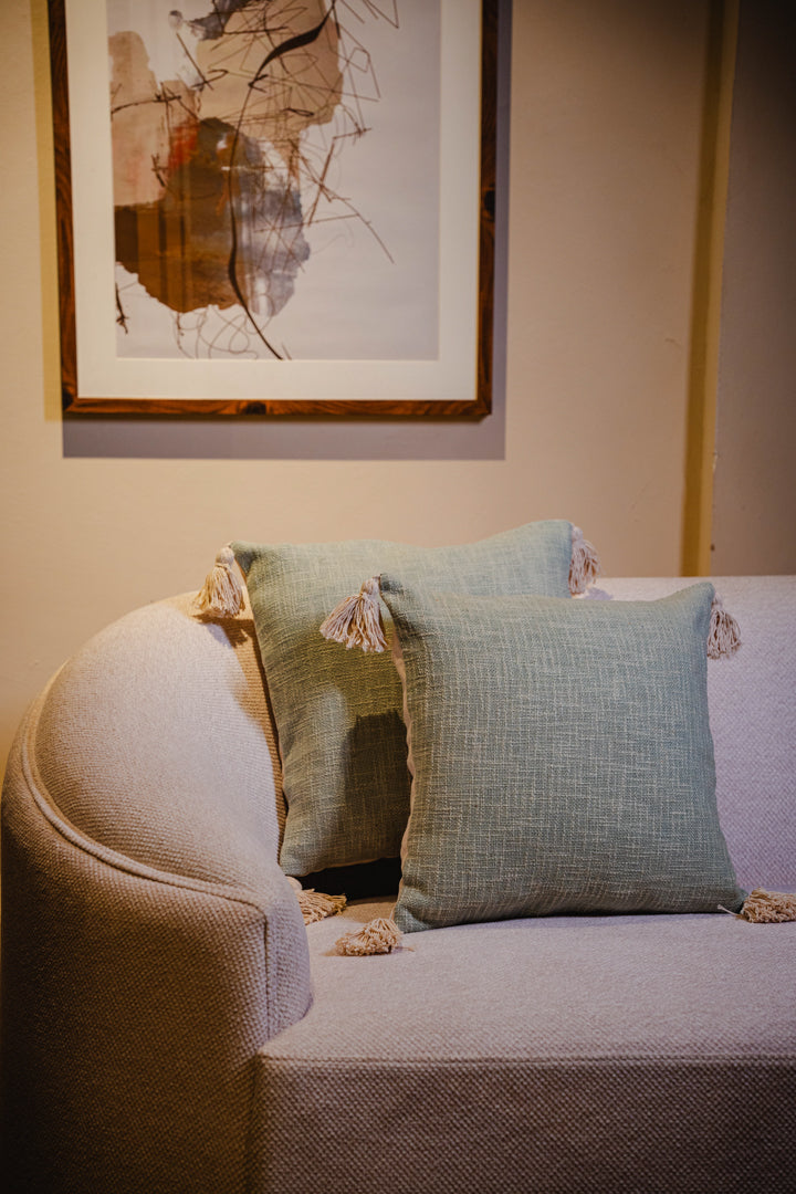 Pastel Green Solid Color Cushion Cover