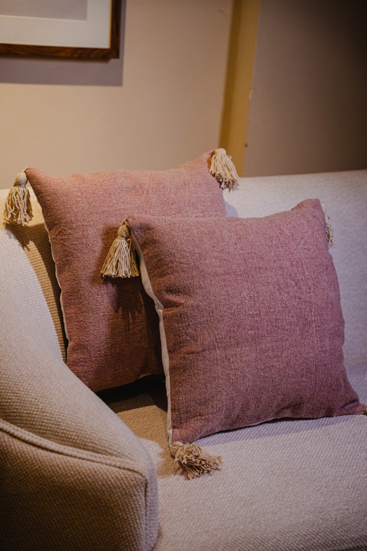 Pink Solid Color Cushion Cover