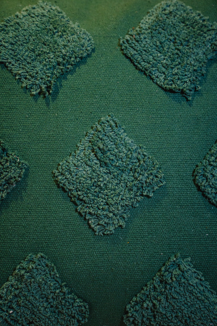 Bohemian Green Tufted Cushion Cover