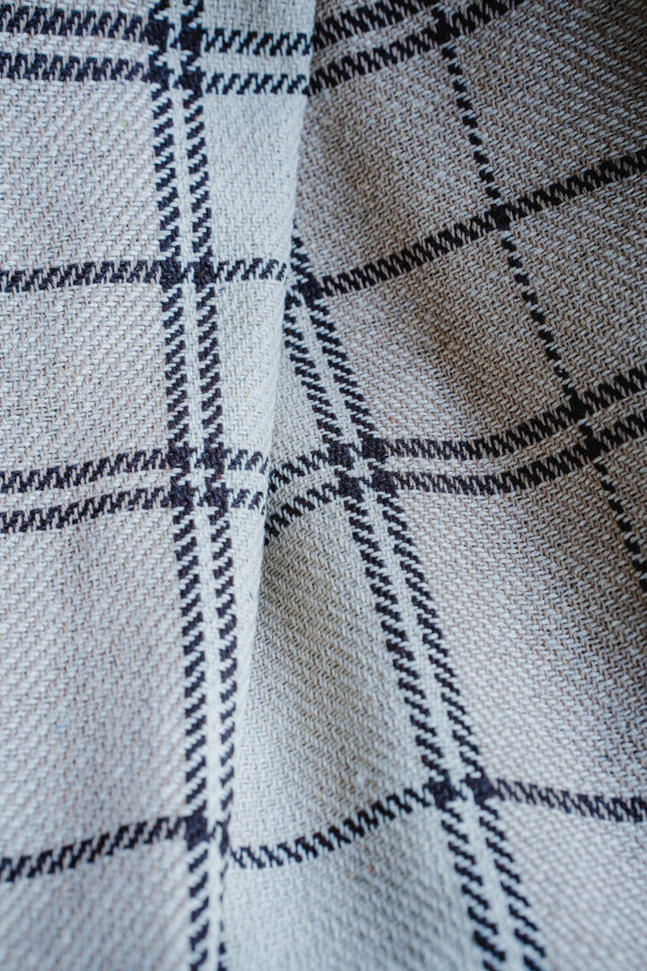Black/White Check Style Sofa Throw