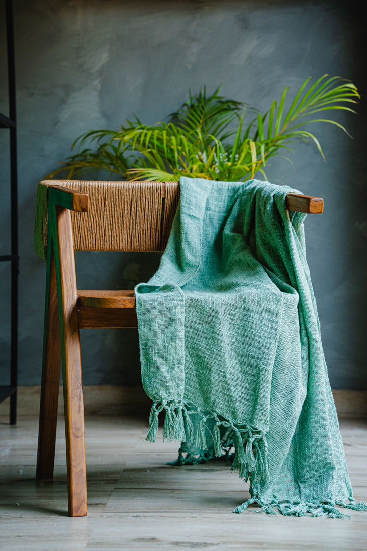 Pastel Green Solid Color Sofa Throw