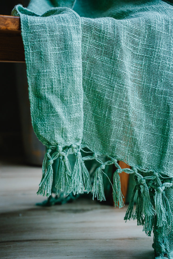 Pastel Green Solid Color Sofa Throw