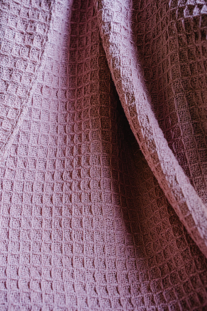 Baby Pink Waffle Style Sofa Throw