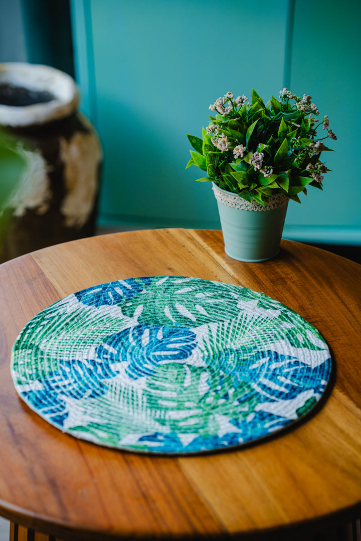 Green/Blue Natural Leaf Placemats