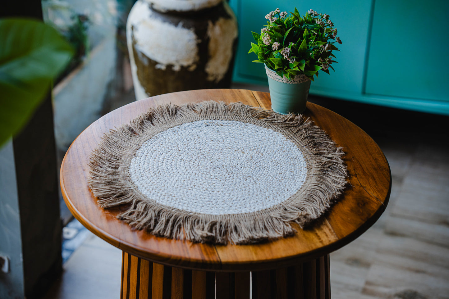 Woven Beige and White Placemats