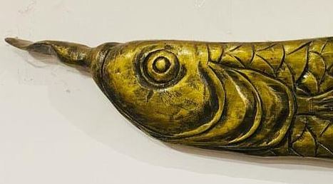 Hand-Carved Suar Wood Arowana Fish Sculpture