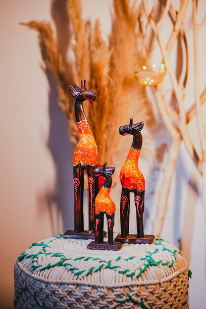 Handcrafted Giraffe Trio Set