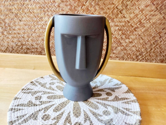 Face Shaped Minimalistic Ceramic Vase
