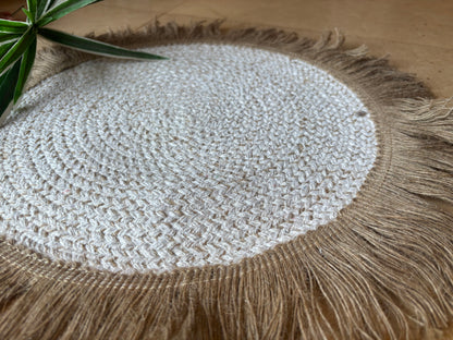 Woven Beige and White Placemats