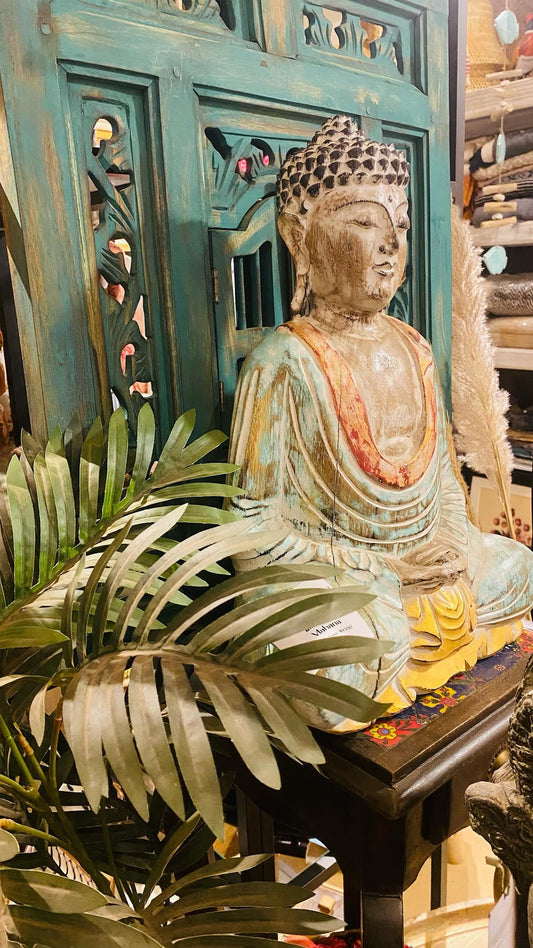 Antique Rustic Balinese Buddha Sculpture