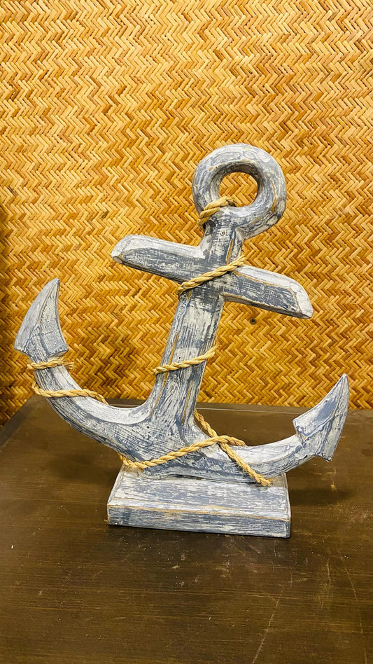 Vintage Style Wooden Anchor Decor Tabletop