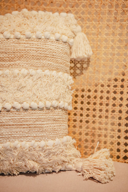 Bohemian Natural Tufted Cushion Cover
