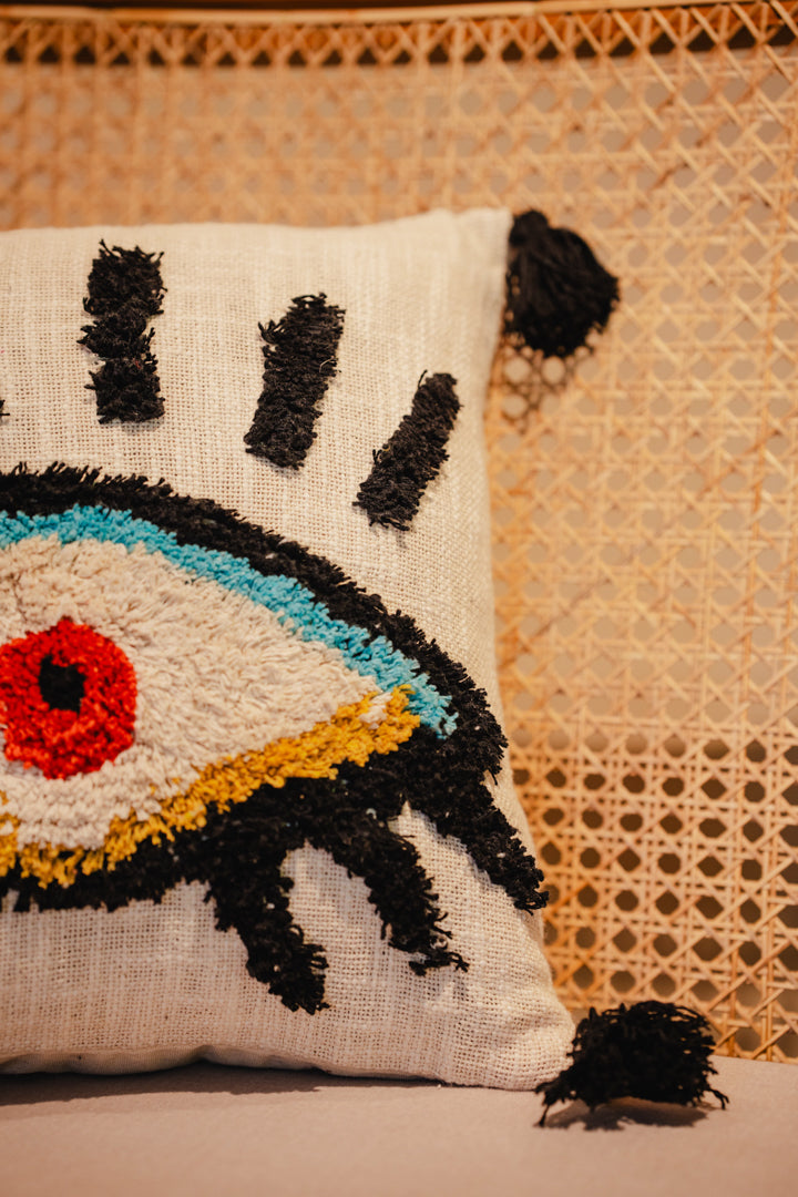 Evil Eye Tufted Cushion Cover