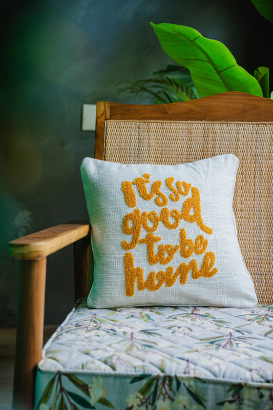 Quirky Yellow Tufted Cushion Cover