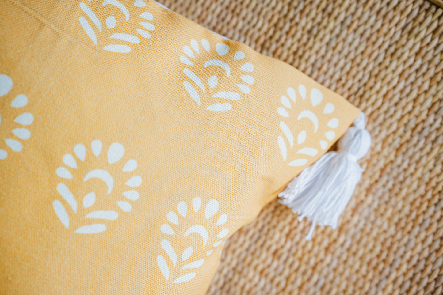Yellow Floral Printed Cushion Cover