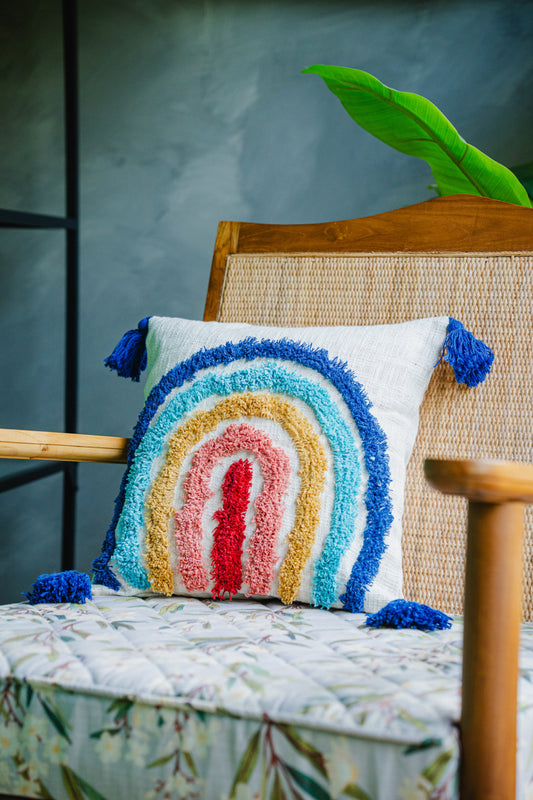 Rainbow Tufted Cushion Cover