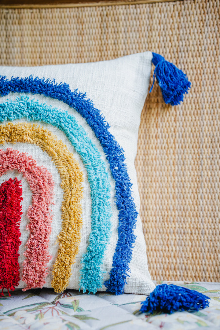 Rainbow Tufted Cushion Cover
