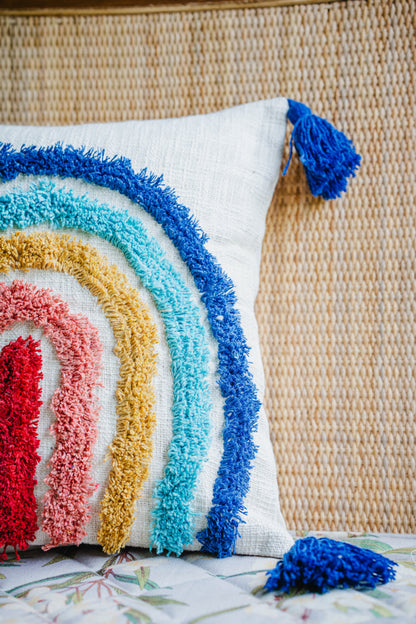 Rainbow Tufted Cushion Cover