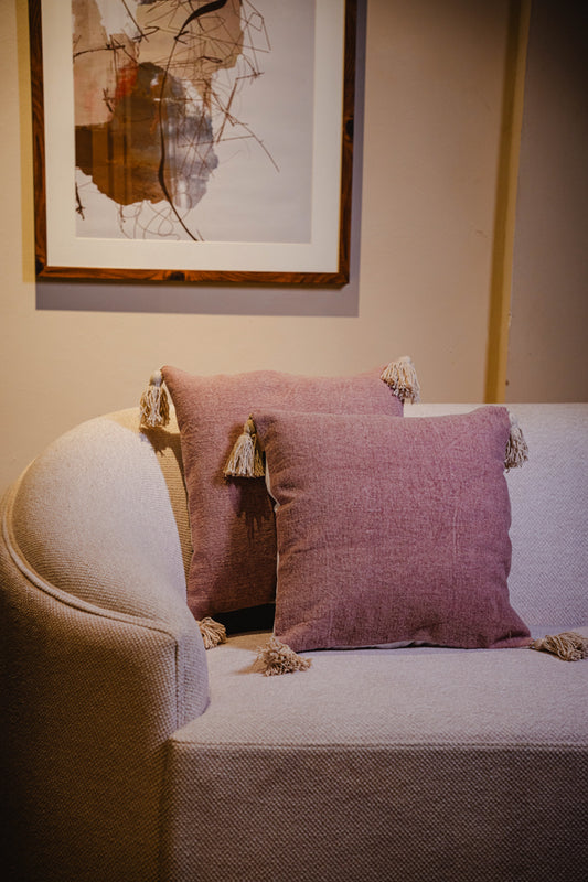 Pink Solid Color Cushion Cover