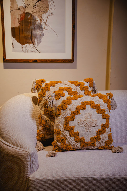 Bohemian Yellow/Natural Cushion Cover