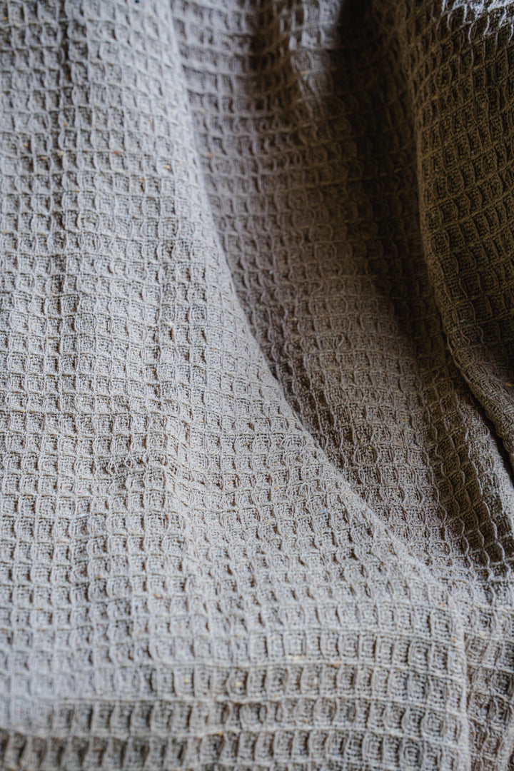 Beige Waffle Style Sofa Throw