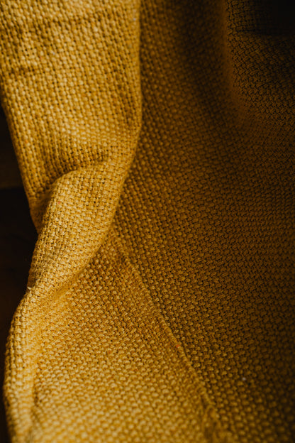 Yellow Knotted Style Sofa Throw