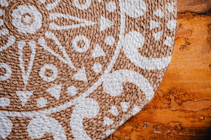 Printed Beige/White Jute Placemats